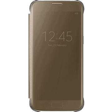Husa Husa Agenda Clear View Auriu Samsung Galaxy S7