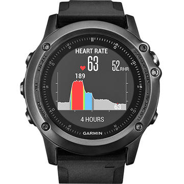 Smartwatch Garmin Smartwatch Fenix 3 Sapphire HR Curea Silicon Negru