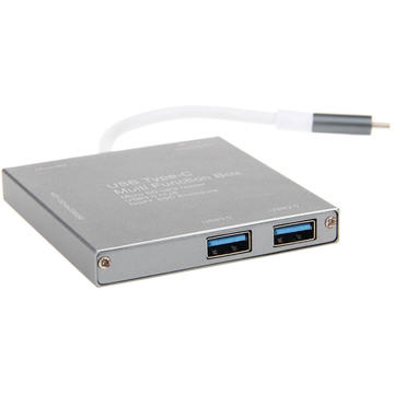 Adaptor C Type, USB 3.0, Micro SD Card Reader Argintiu