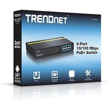 Switch Trendnet TD 8-PORT  10/100 Mbps PoE+ SWITCH