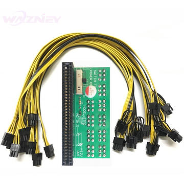 Wazney DPS-1200FB/QB Power Module Breakout Board for 1600W Server Power Conversion Board with 10 6 pin Cable for Mining Device