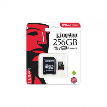 Card memorie Kingston Canvas Select 80R 256GB MicroSDXC Clasa 10 UHS-I + adaptor SD