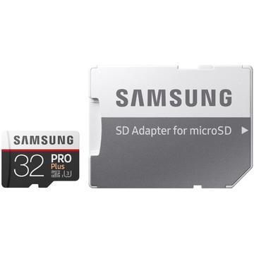 Card memorie Samsung PRO Plus MicroSDHC 32GB Clasa 10 adaptor inclus