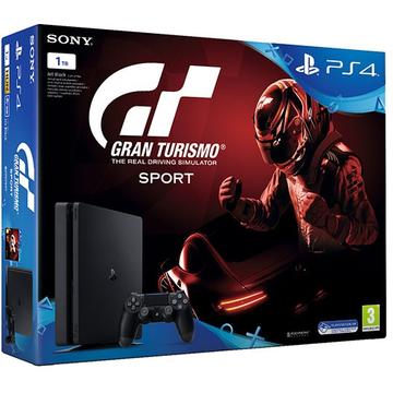 Consola Consola SONY PlayStation 4 Slim (PS4 Slim) 1 TB, negru + Gran Turismo Sport