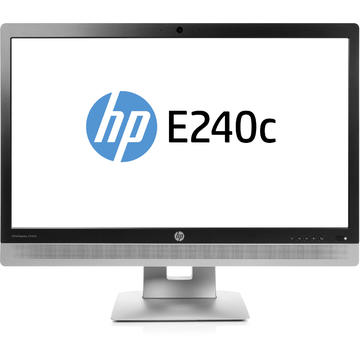 Monitor Refurbished Monitor HP EliteDisplay E240C, 24 inch, IPS, W LED, VGA, HDMI, USB, Webcam, Full HD, Fara picior