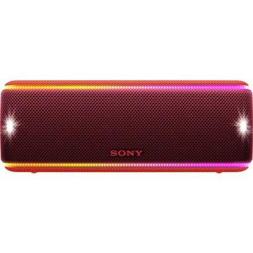 Boxa portabila Sony SRSXB31R, EXTRA BASS, LIVE SOUND, Bluetooth, NFC, Wi-Fi, Wireless Party Chain, Party Booster, Rezistenta la apa, Efect de lumini, Rosu