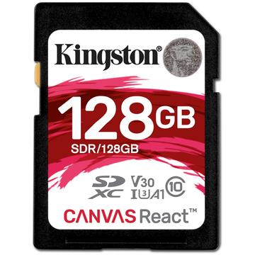 Card memorie Kingston Canvas React SDXC 128GB Clasa 10 UHS-I V30