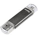 Memorie USB Hama "Laeta Twin" USB 2.0, 128GB, Gri