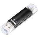 Memorie USB Hama "Laeta Twin" USB 3.0, 64 GB, Negru