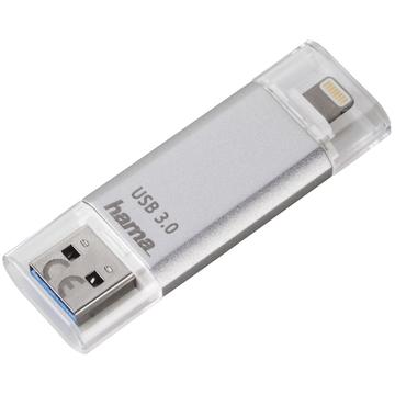 Memorie USB Hama "Save2Data" 64GB, USB 3.0, Argintiu