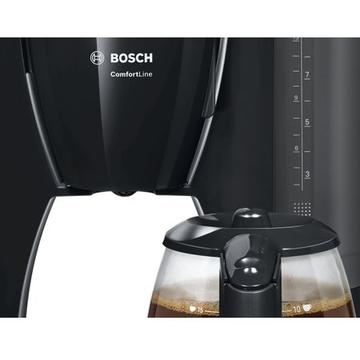 Cafetiera Bosch TKA6A043, 1200 W 1.2 l, anti-picurare, oprire automata, program decalcifiere, Negru