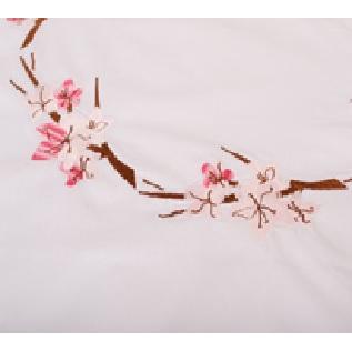 Glitterland Lenjerie de pat dubla brodata,Cherry Blossom, 240x260 cm, 6 piese, Alb