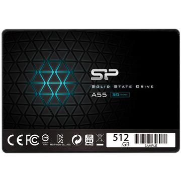 SSD Silicon Power  Ace A55 512GB 2.5'', SATA III 6GB/s, 560/530 MB/s, 3D NAND