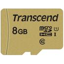 Card memorie Transcend microSDHC USD500S 8GB CL10 UHS-I U1 Up to 95MB/S + adapter