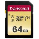 Card memorie Transcend SDXC SDC500S 64GB CL10 UHS-I U3 Up to 95MB/S