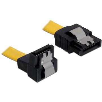 Delock Cable SATA 6 Gb/s male straight > SATA male down 30 cm yellow metal