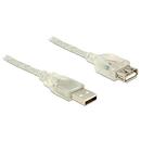 Delock Extension cable USB 2.0 Type-A male > USB 2.0 Type-A female 1m transparen