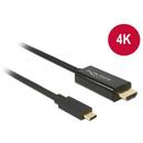 Delock Cable USB Type-C male > HDMI male (DP Alt Mode)4K 30 Hz 1m black
