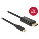 Delock Cable USB Type-C male > DisplayPort male (DP Alt Mode)4K 60 Hz 1m black
