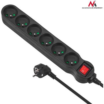 Prelungitor Maclean MCE186 Power Strip 6-outlet with switch 1,4m
