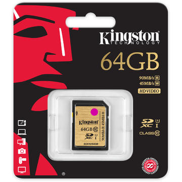 Card memorie Kingston SDA10/64GB, 64GB SDXC UHS-I, Class 10