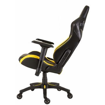 Scaun Gaming Corsair Gaming Chair T1 RACE 2018, High Back Desk and Office Chair, Negru/Galben