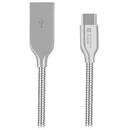 Natec Extreme Media cable USB typ-C to USB (M), 1m, silver,metalic oplot