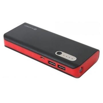 Baterie externa Omega PLATINET 13000mAh +microUSB cable + torch BLACK/RED