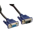 4World Cablu extensie monitor VGA/SVGA D-Sub15 M/F, ferita, ecranat, 10m