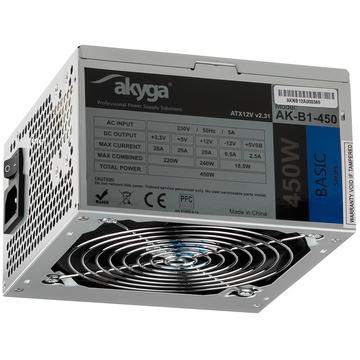 Sursa Akyga Basic ATX Power Supply 450W AK-B1-450 Fan12cm P4 3xSATA PCI-E