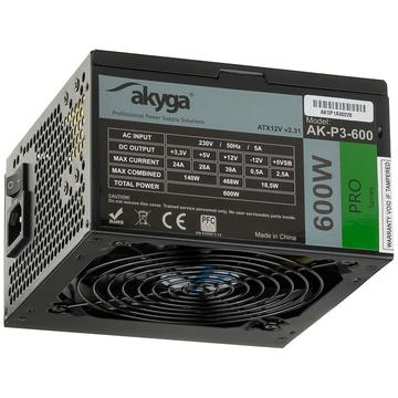 Sursa Akyga Pro ATX Power Supply 600W AK-P3-600 Fan12cm P8 5xSATA 2xPCI-E