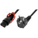 Assmann Power Cable, R/A Schuko plug, H05VV-F 3 X 1.00mm2 to C13 IEC LOCK  2m black
