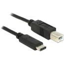 Delock Cable USB Type-C 2.0 male > USB 2.0 Type-B male 2m black