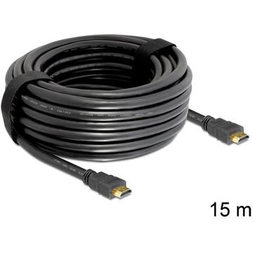 Delock Cable High Speed HDMI with Ethernet - HDMI A male > HDMI A male 15 m