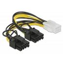 Delock Cablu de alimentare PCI Express 6 pin mamă > 2 x 8 pin tată 15cm