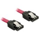 Delock Cable SATA 6 Gb/s 10 cm straight/straight metal red