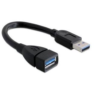 Delock Extension cable USB 3.0 A-A 15 cm male / female, black