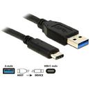 Delock Cable SuperSpeed USB 10 Gbps (USB 3.1, Gen 2) A male > USB Type-C male 1m