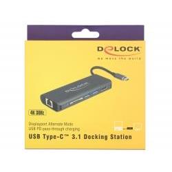 Delock USB Typ-C Port Replicator (HDMI 4K, Gigabit LAN )+hub USB with PD