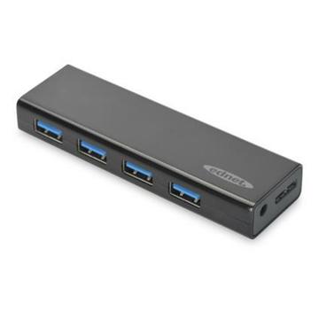 EDNET Hub 4-port USB 3.0 SuperSpeed, Power Supply, black