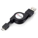 Equip micro USB 2.0 cable AM -> MBM5P 1m black, retractable
