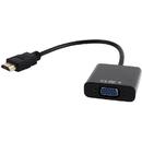 Gembird adapter HDMI-A(M) ->VGA (F) + audio, on cable, black