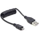 Gembird micro USB cable 2.0 coiled cable black 0.6m
