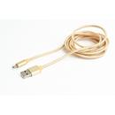Gembird cotton braided micro USB cable 2.0 AM-MBM5P 1.8M, metal connectors,gold