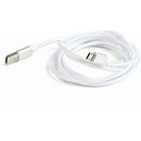 Gembird cotton braided micro USB cable 2.0 AM-MBM5P 1.8M, metal connectors,silve