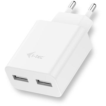 Incarcator de retea iTec 2-Port 2.4A White 2x USB Port DC 5V max. 2.4A
