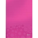 Caiet de birou LEITZ Wow, A4, coperta dura, matamatica - roz metalizat