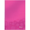 Caiet de birou LEITZ Wow, A5, coperta dura, matamatica - roz metalizat