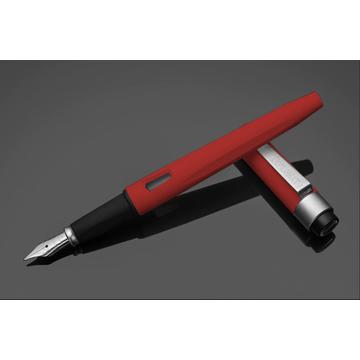 DIPLOMAT Magnum - Soft Touch Red - stilou cu penita M, din otel inoxidabil
