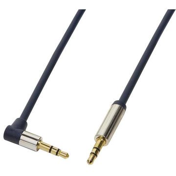 LOGILINK - Cablu audio 3,5 m/m 90° 0,5m albastru